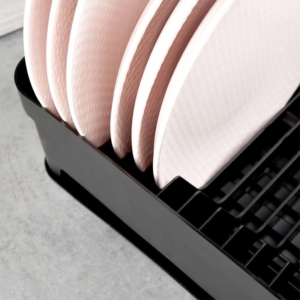 Drainer for dishes, cutlery, plates, cups, standing kitchen black