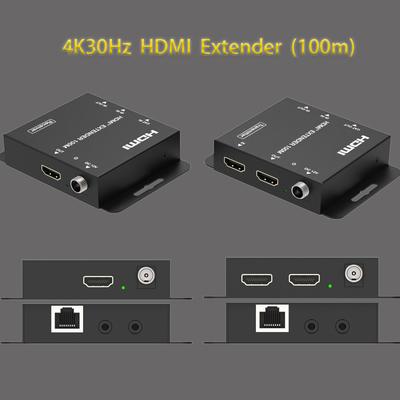HDMI-удлинитель 4K@30Гц Передатчик Приемник Адаптер Сетевой коммутатор HDMI-удлинитель Разветвитель Интернет Разветвитель бокс RJ-45 LAN-адаптер LAN-удлинитель 100M 4K