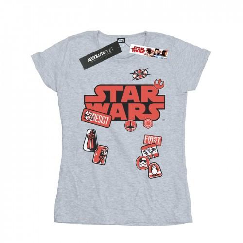 Star Wars Womens/Ladies The Last Jedi Badges Cotton T-Shirt