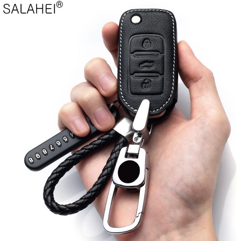 YCGG5 Car Key Case For VW Volkswagen Polo Golf 4 5 6 7 T5 Passat B6 B5 B8 Magotan For Skoda Octavia A5 A7 Kodiaq Seat Leon Ibiza Ateca