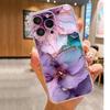 Прозрачный чехол с фиолетовым цветком против падений для iPhone 14-17 Pro Max