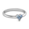 London Blue Topaz Heart Minimalist Promise Ring - 925 Sterling Silver