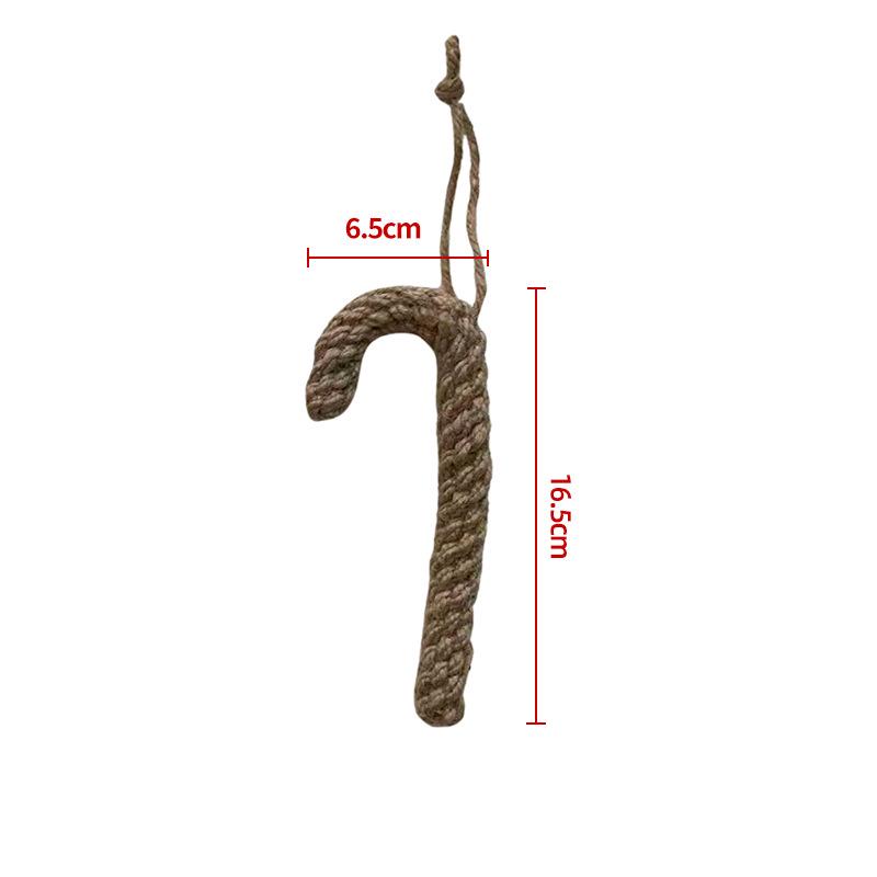 Ручная работа Леденец из хлопковой веревки Игрушка для прорезывания зубов для питомца и Подвеска для рождественского украшения