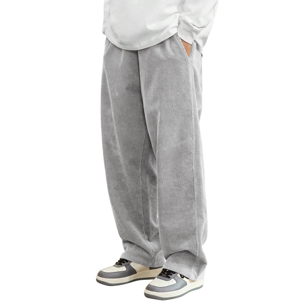 Мужские однотонные вельветовые брюки Мужские повседневные модные брюки