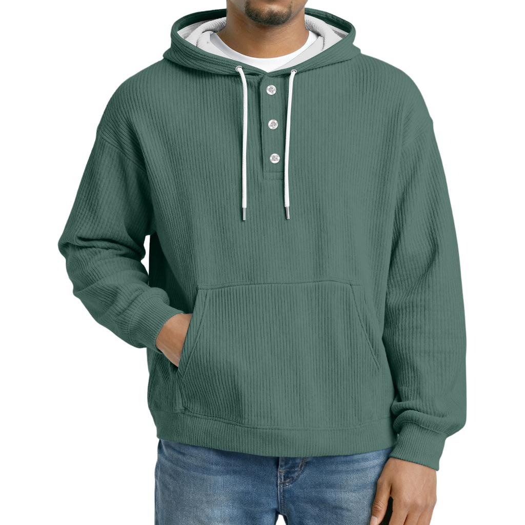 Men's Knit Hooded Sweatshirt Casual Long-Sleeve Sweatshirt