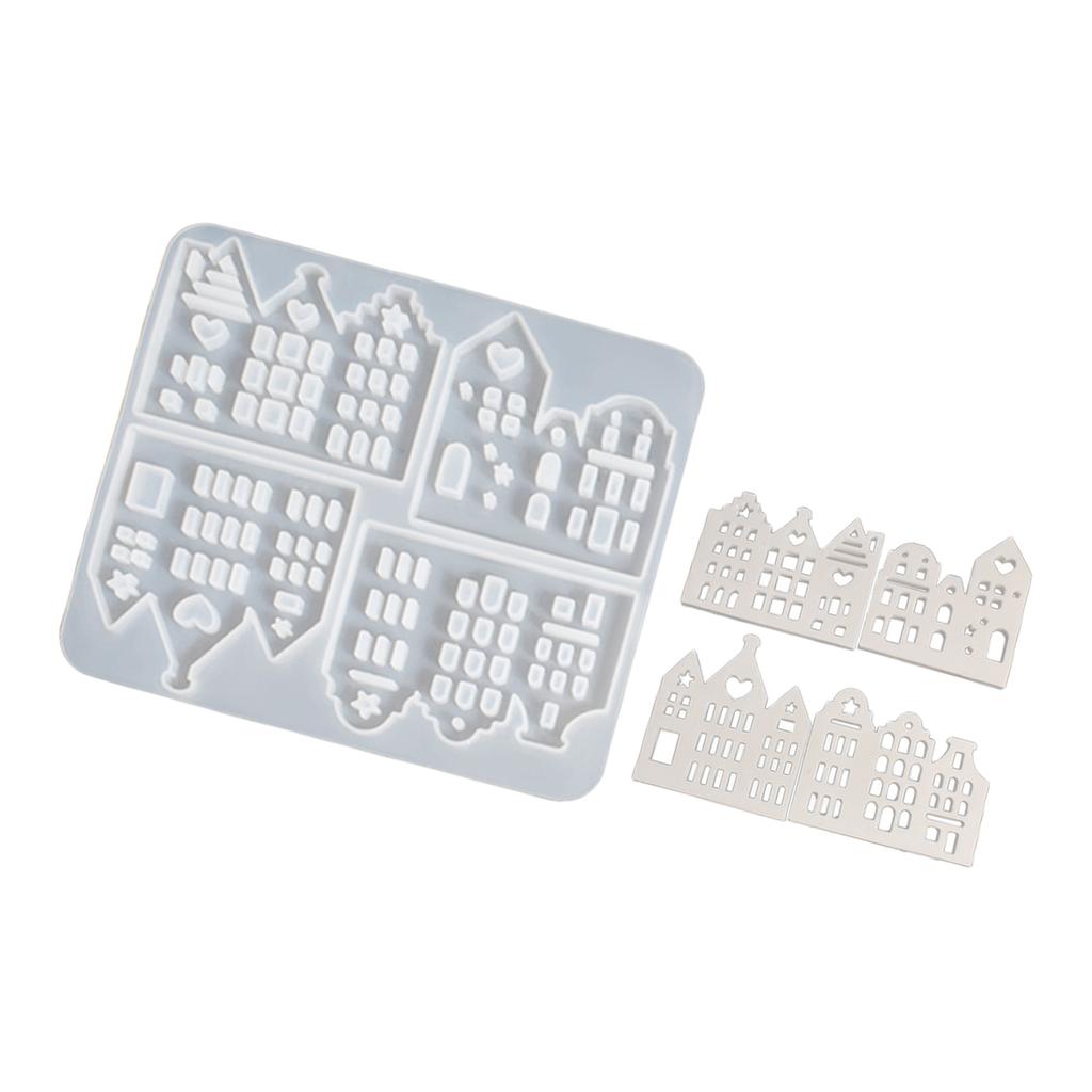 Художественная силиконовая форма, формы для фигурок в форме домика, формы для подсвечников для праздничных подарков и участия в семейном рукоделии