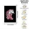 Reversible Cartoon Horse Head Throw Blanket with Cowboy Hat and High Heels - Contemporary Style, All-Season, Non-Woven Polyester