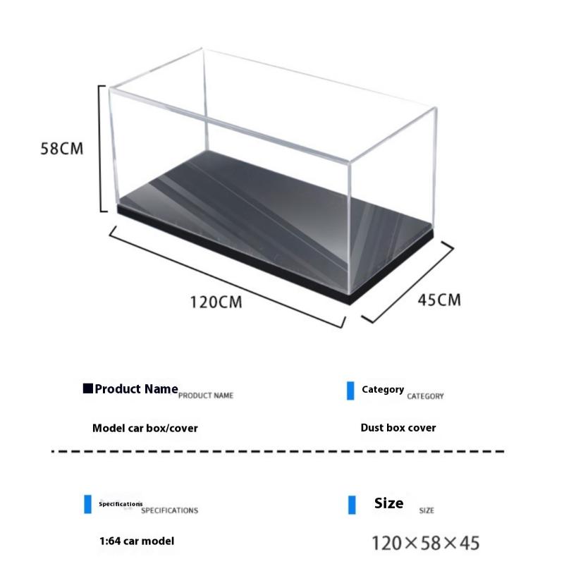 1 шт. Прозрачная акриловая коробка для хранения Практичная витрина для литых моделей автомобилей 1/64 Сделай сам Пылезащитная подставка для дисплея Игрушка