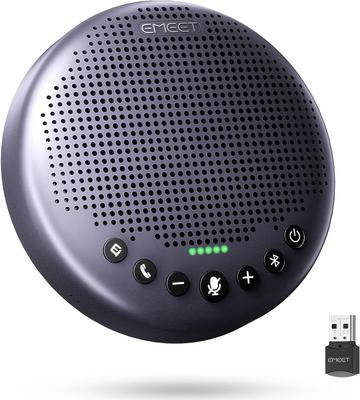 Динамик-микрофон EMEET Luna Plus для 2023 года, обновленный динамик-микрофон с 8 всенаправленными звуковыми микрофонами, шумоподавление, поддержка до 10 участников веб-конференций, USB-звук