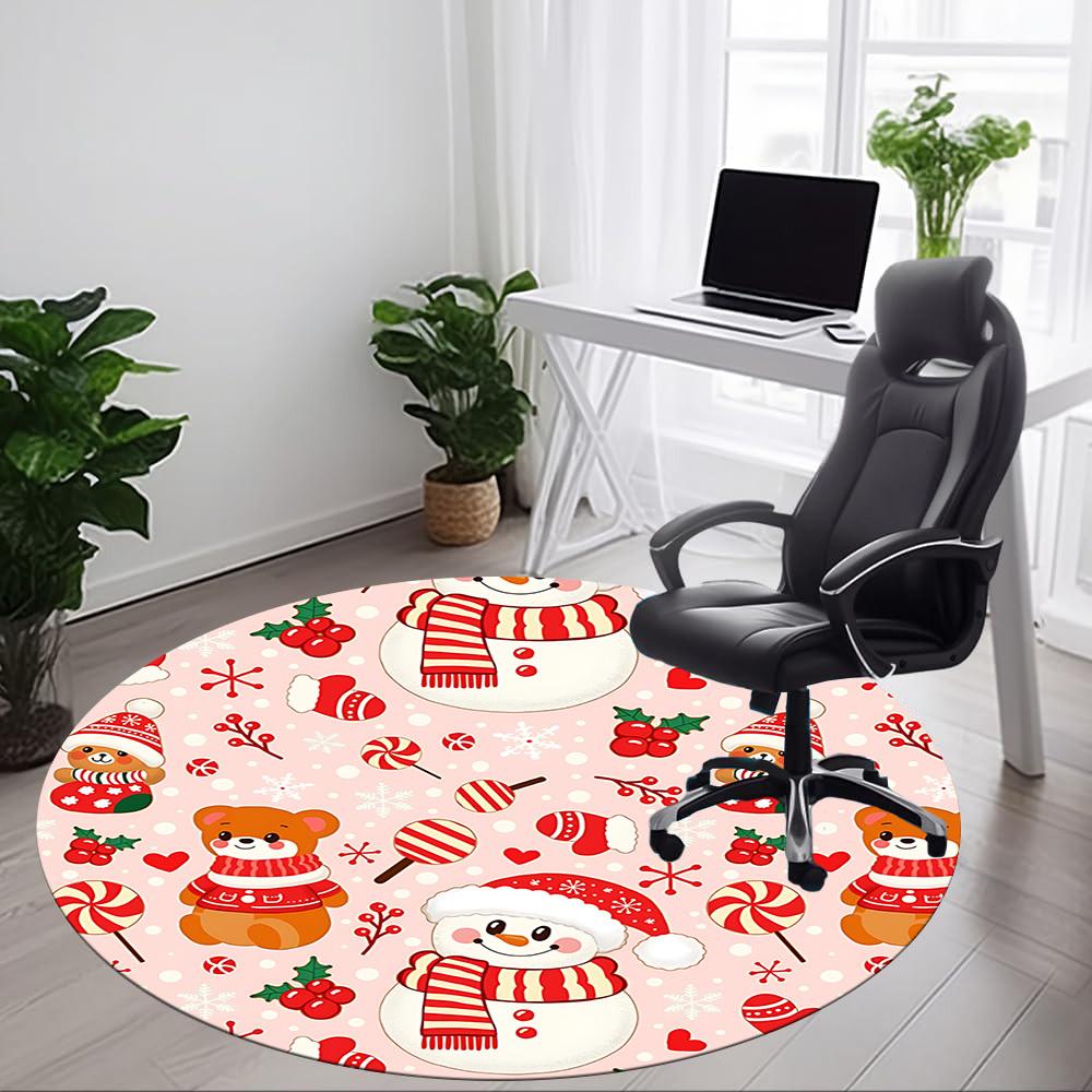 1pc Christmas, Winter Chair Carpet for Office, Non slip, Soft and Durable Office Rug