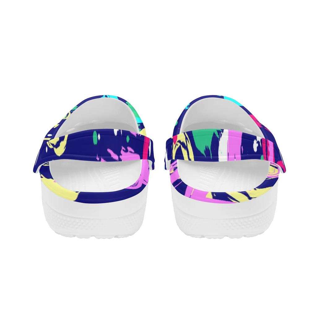 Printed Slip On EVA Clogs Women Men Lightweight Breathable Garden Shoes Beach Pool Bathroom Home Casual Sandals Travel Wear