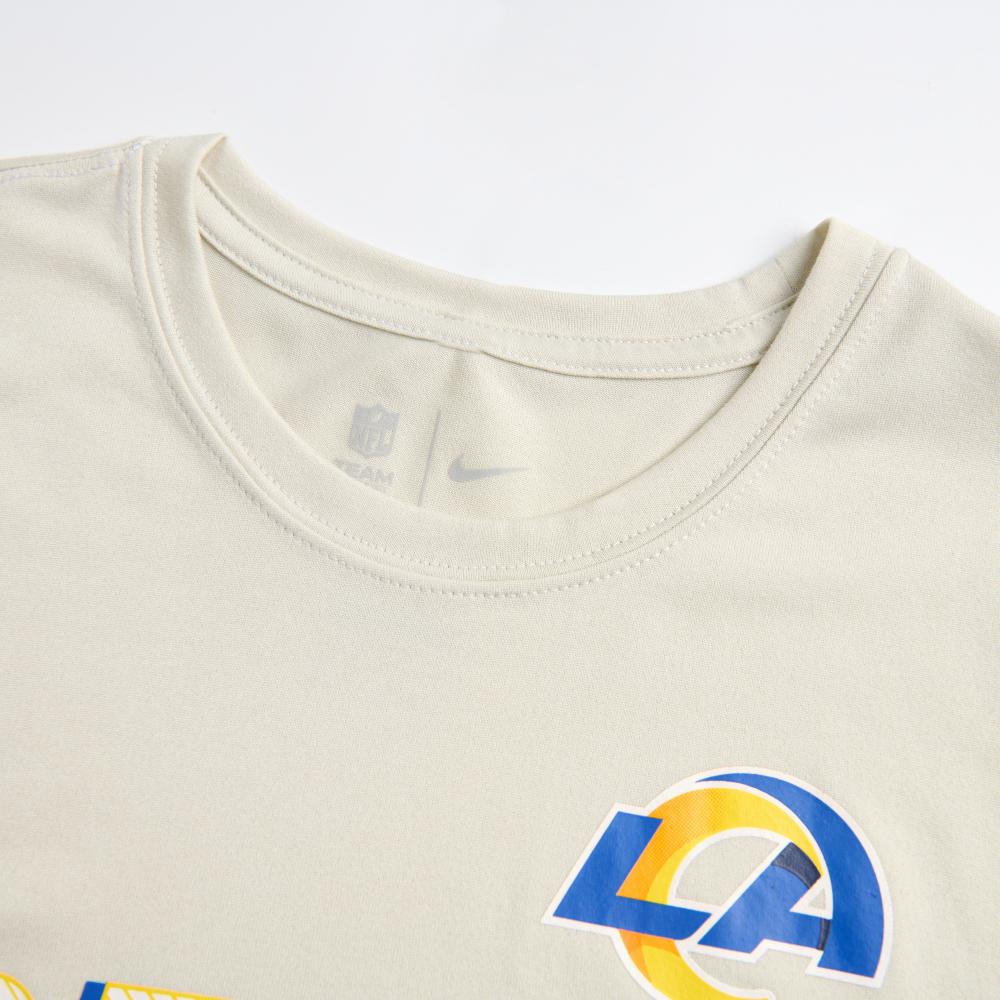 Nike Футболка Dri-Fit с логотипом бренда Los Angeles Rams, круглым вырезом, быстросохнущим материалом и коротким рукавом, детские топы, светло-серая 3Z1B3FC44-RAM