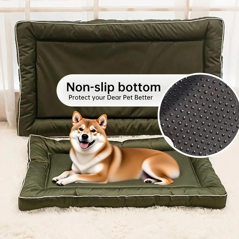 Bite-resistant Dog Mat Waterproof Durable Pet Sleeping Bed with Non‑Slip Base Washable Cat Cushion for Indoor Puppy & Adult Dogs