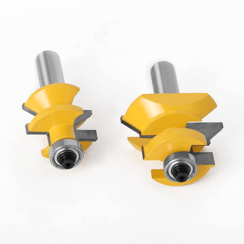 Набор фрез с V-образным пазом и язычком, 2 шт., набор фрез с хвостовиком 8 мм, 1/2 дюйма, 12 мм, деревообрабатывающий резак