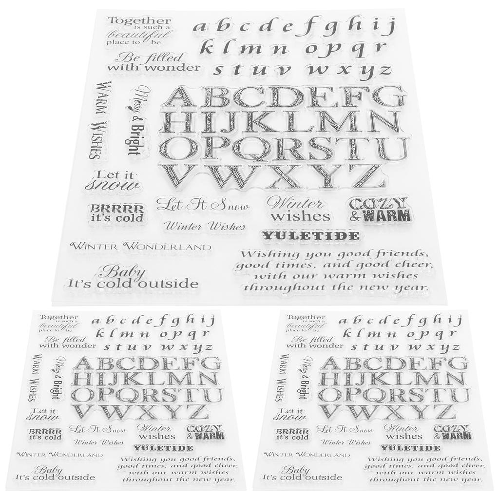 3 шт. прозрачные штампы с английским алфавитом для поделок для альбома-открытки