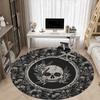 1PC Skull Floral Pattern Chair Carpet for Office, Indoor Non-Slip Washable Carpet, Soft Comfortable Mat For Office Room yy250930206