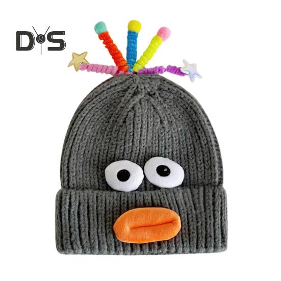 Мультяшная шерстяная шапка с выдвижными щупальцами, теплая вязаная шапочка для детей, реквизит для фотосъемки, головной убор для катания на лыжах, походов, термошапка для взрослых и подростков
