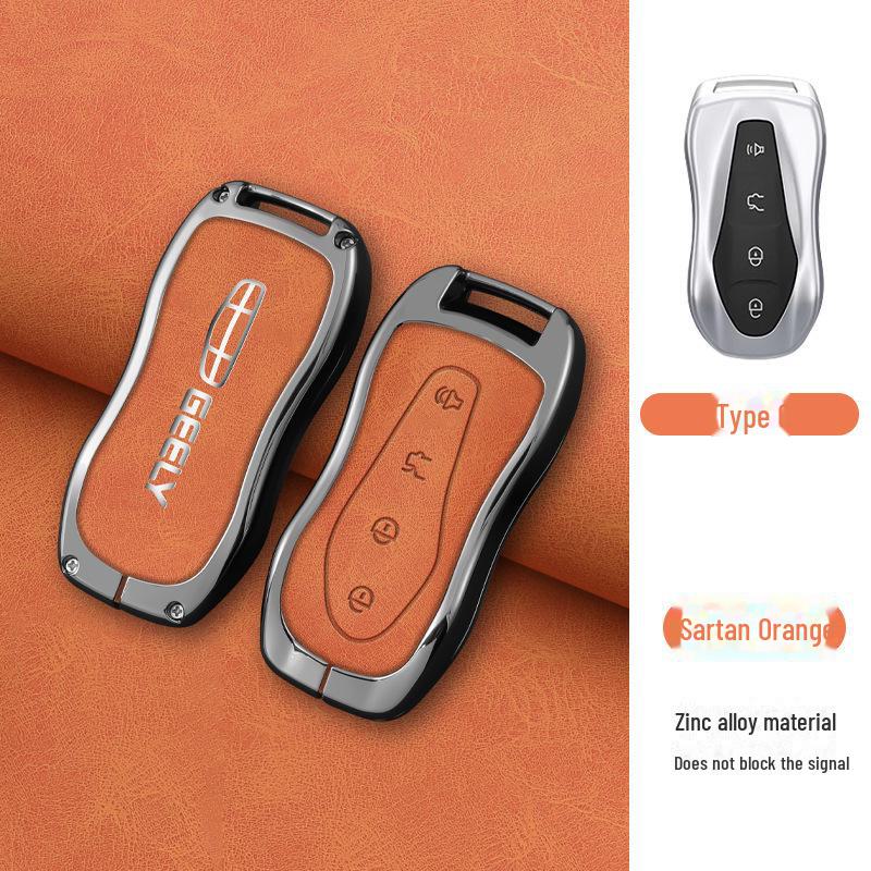 Подходит: Чехол для ключа Geely Emgrand - Xingrui, Xingyue L, Binrui Cool, Boyue, Binyue GS, GL Полный комплект, Металлическая пряжка
