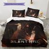 Комплект постельного белья с узором Silent Hill, одеяло, пододеяльник, наволочка, домашний декор, подарок на день рождения (1 пододеяльник + 2 наволочки, без наполнителя)