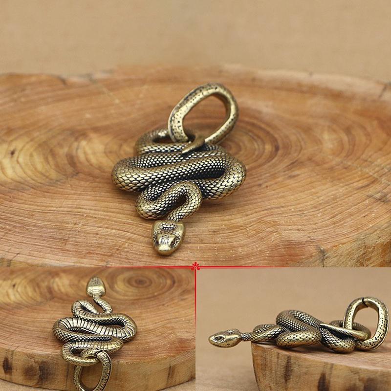 Copper Brass Mini Snake Antique Bronze Decor Figurines For Interior Decoration Desktop Ornament Pure Copper Miniatures Statue