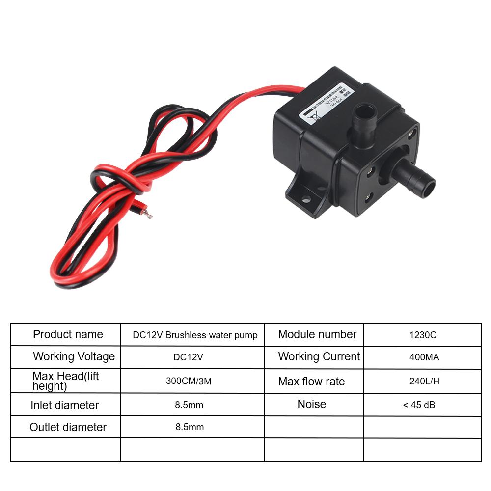 DC12V бесщеточный небольшой водяной насос для садового пруда, аквариума, мини-погружной насос Micro 5V USB, циркуляция воды 120 л/ч