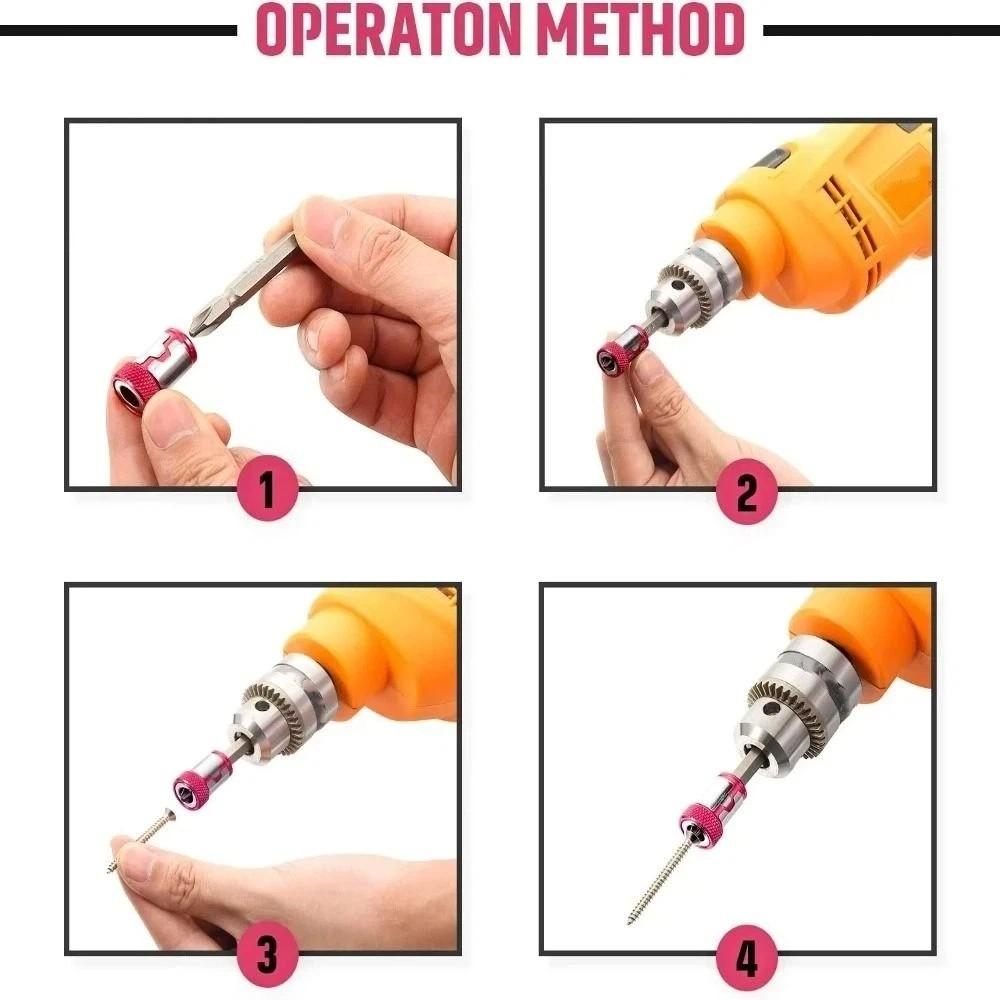 3pcs Anti-Slip Design Magnetic Ring Bit Durable Drill Tool Magnetizer Screw Driving
