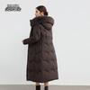 XueZhongFei Женский длинный пуховик со съемным капюшоном из лисьего меха