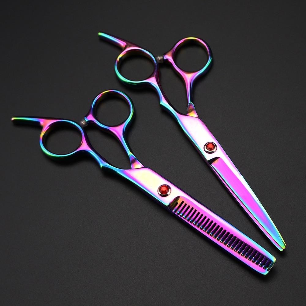 Профессиональные 6-дюймовые ножницы Red Gem для стрижки волос, филировочные парикмахерские инструменты, ножницы для стрижки, парикмахерские ножницы