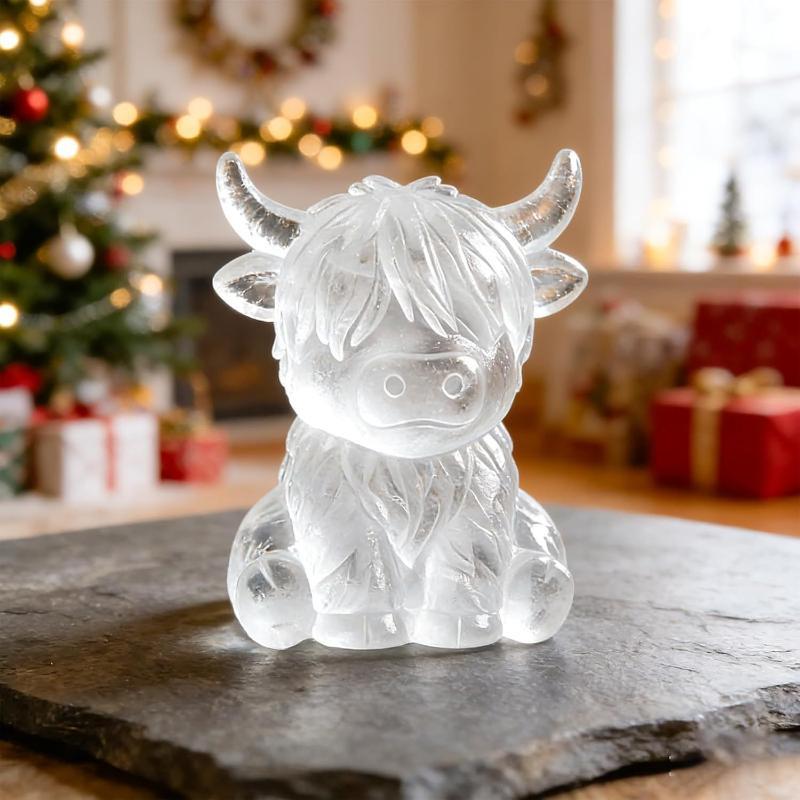 Highland Cow Ice Cube Mold Food Grade Silicone Non-Stick 6 Cavities Reusable for Cocktail Party Kitchen