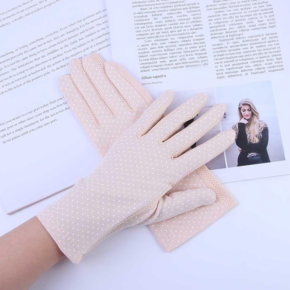 Women Driving Dot Thin Sun Protection Short Gloves  Gloves
