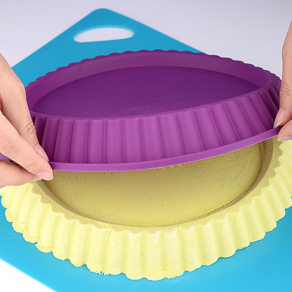 10 Inch Pizza Round Silicone Mold Lace Edge Baking Pans Handmade Cookie Loaf Tray Thin Cake Mould Kitchen Gadgets Tools