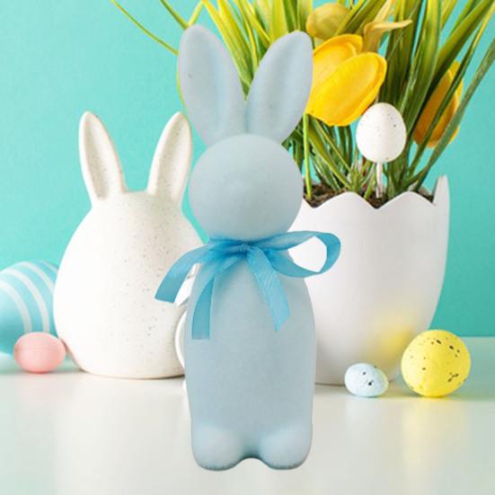 Пасхальный кролик статуэтка отдельно стоящая пенопластовый кролик украшение искусственный мох кролик флокированный кролик фигурка центральный элемент для каминной полки обеденного стола