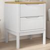 VidaXL Bedside Table White 45x39x57 Cm Solid Pine Wood, Side Table, Bed Cabinet, Bed Table, Nightstand, 374003