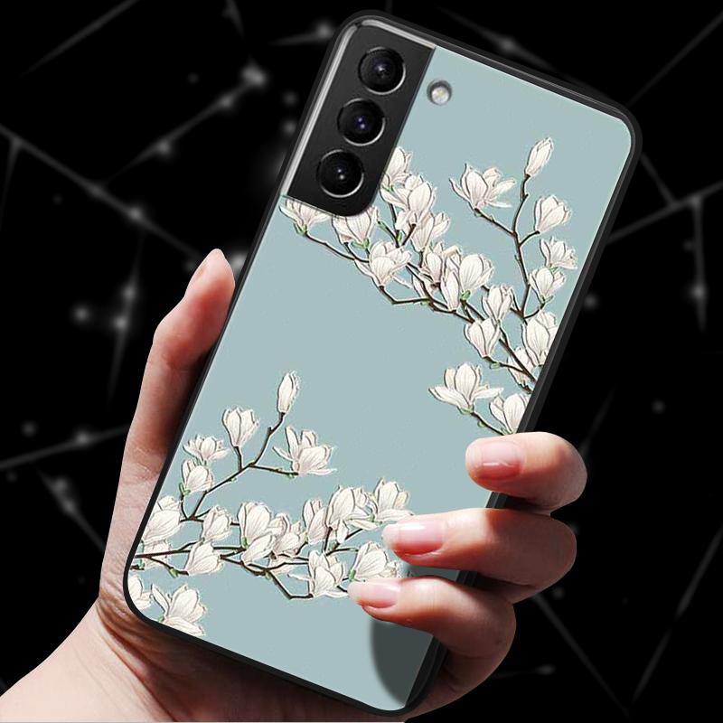 3D тиснение для чехла Samsung Galaxy S21 Ultra Plus FE, чехол из мягкого силикона с цветочным рисунком для Funda, милый кот Galaxy S22 Ultra Plus