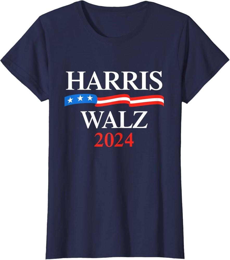 Harris Walz 2024 Politic Design Vote President Ladies' Crewneck T-Shirt Unisex T-Shirt