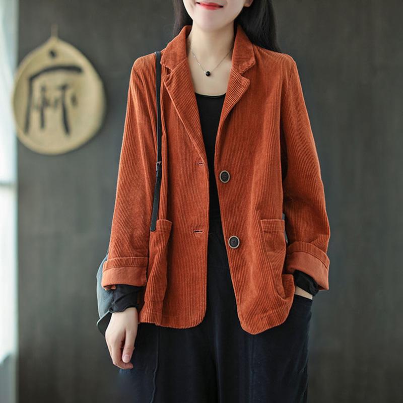 Пиджак для женщин, повседневная верхняя одежда, однотонная майка с длинным рукавом, свободная куртка на пуговицах, кардиган, топы