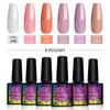 Набор гель-лаков PHOENIXY 8 мл, 4/6 шт., полуперманентные гибридные лаки с УФ-замачиванием для маникюра, базовое верхнее покрытие