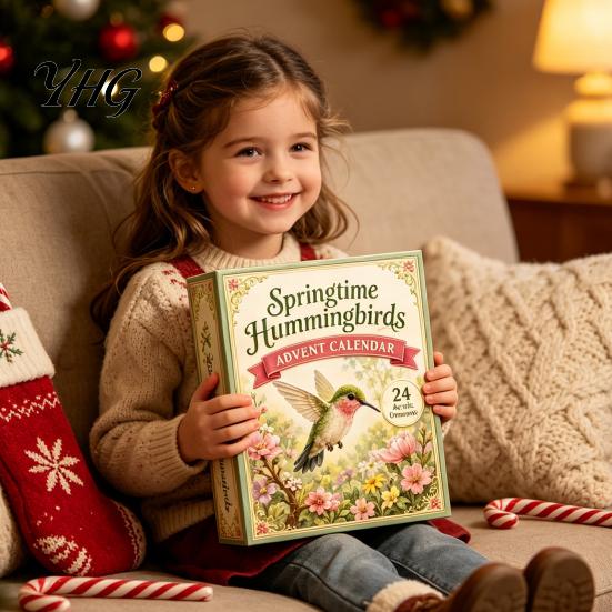 Advent Calendar for Girls Boys 2026 Hummingbird Calendar, 24-Day Acrylic Ornament Set with Bird Figure Kids Christmas Gifts Countdown,