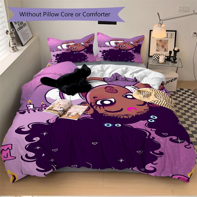 Whimsical Night Celebration Print 3Pcs Bedding Setduvet Cover With 2 Bedropillowcase Home Birthday Gift