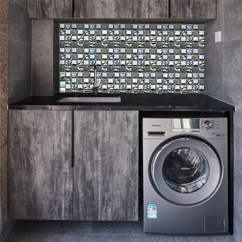 10см*10см/10шт 3D Мозаичная Самоклеящаяся Плитка Толстые Водонепроницаемые Обои Наклейки на Пол Сделай Сам Дом Кухня Ванная Декор