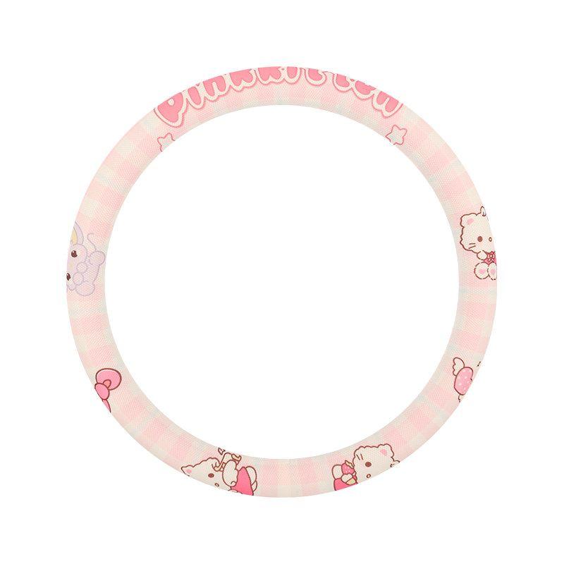 New Car Steering Wheel Cover, Suitable for All Seasons, Cute, New High-End, Breathable, Sweat-Absorbent, Women's Style, High-End Feel, D-Type Car
