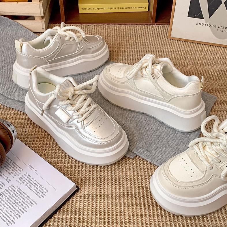Модные ретро универсальные белые туфли на платформе, кеды, женские, 2025, новые, весна-осень, легкие повседневные спортивные туфли