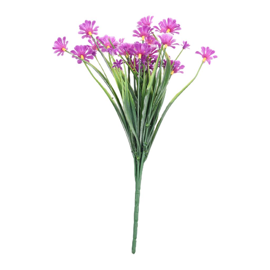 Artificial Daisy Bouquet 7 Stems PVC Fake Flowers for Home Wedding Porch Party Decor Realistic Floral Arrangement Centerpieces