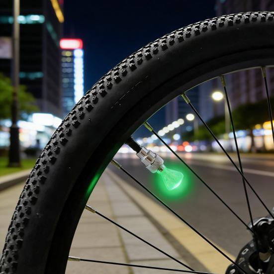 2/4 шт. Велосипедный вентиль для шины Свет Умный датчик Светодиодный фонарь на колесо велосипеда Ночная езда Цветной Декоративная лампа для вентиля дорожного или горного велосипеда Велосипедные аксессуары