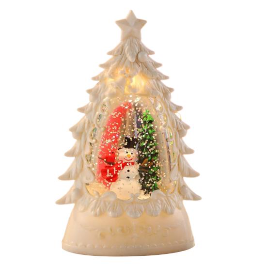 Рождественский вертеп, елка-шар с кружащейся водой, сверкающими огнями, настольная фигурка Санта-Снеговика для домашнего декора