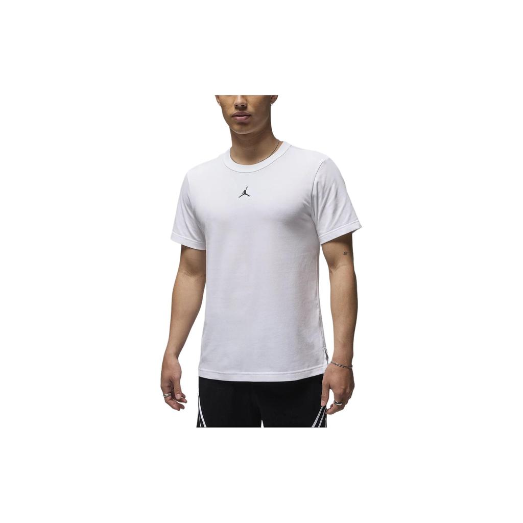 Jordan Solid Color Crew Neck Casual Sport Short Sleeve T-Shirt Men Tops White FN5830-100