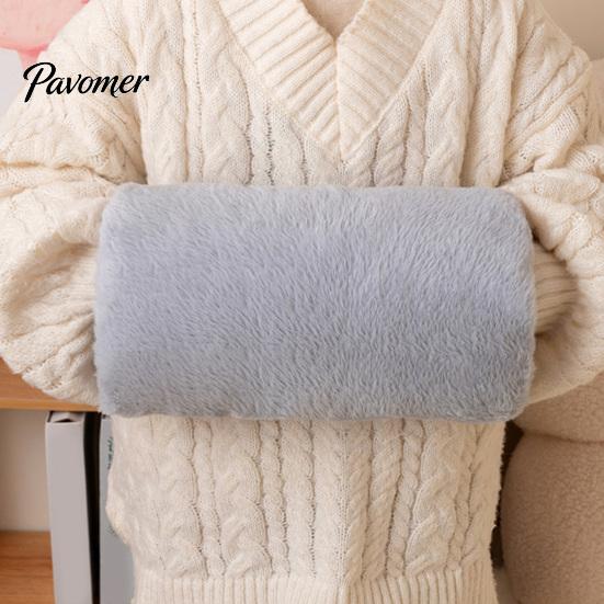 Soft Hand Pillow Solid Color Plush Pillow, Winter Stuffed Warming Muff, Thickened Cold Weather Fuzzy Cushion for Children, Adults