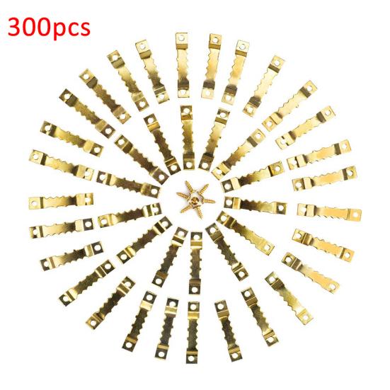 300 шт. металлический крючок с пилообразным зубом, плоский винт, вешалка для фоторамки, монтажные аксессуары