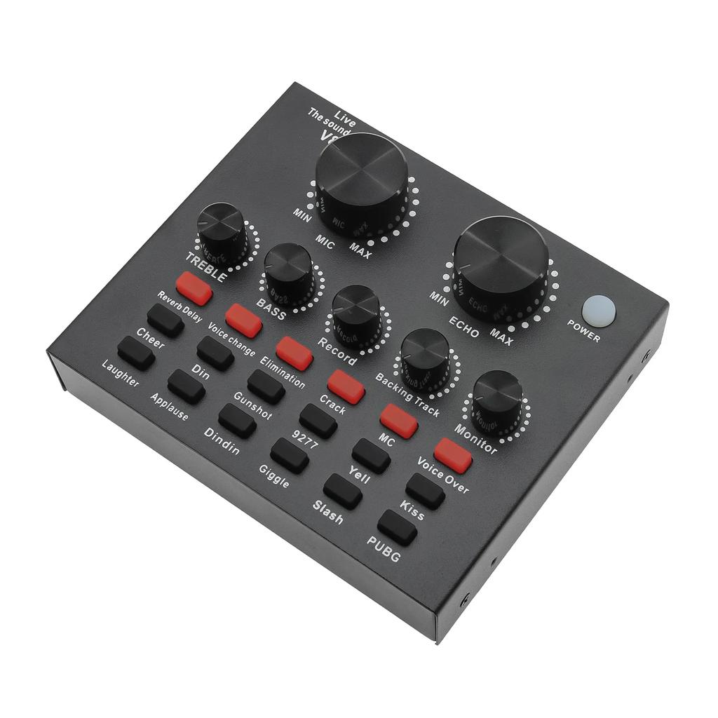 Звуковая карта V8 USB DJ-оборудование Звуковые карты Аудиомикшер Для телефона Компьютера ПК Веб-трансляции Live Внешняя Запись Караоке