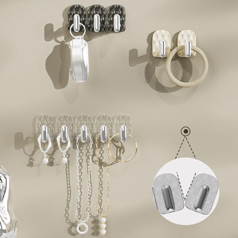 5 шт. Круглый крючок Настенный подвесной Прочный самоклеящийся крючок Крючок для ванной комнаты для одежды, полотенец, ключей Аксессуар для организации кухни